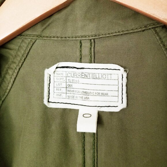 Current Elliott The Infantry Jacket Army Olive Green Utility Double Breasted XS - Picture 10 of 16